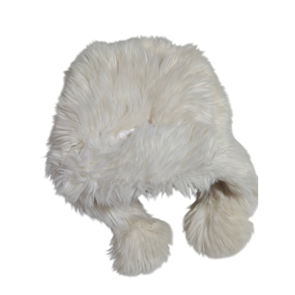 BabyGap Cream Faux Fur Trapper Hat with Ear Flaps &‎ Pom Poms XS/S(2-3yrs)